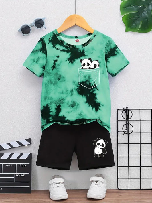 Boy's green set shorts and t-short