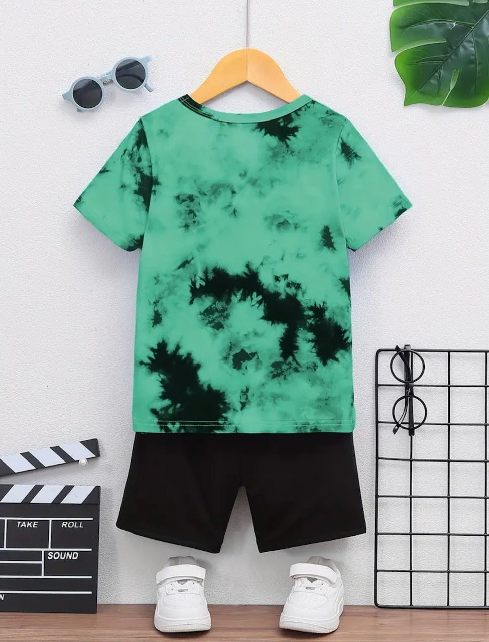 Boy's green set shorts and t-short