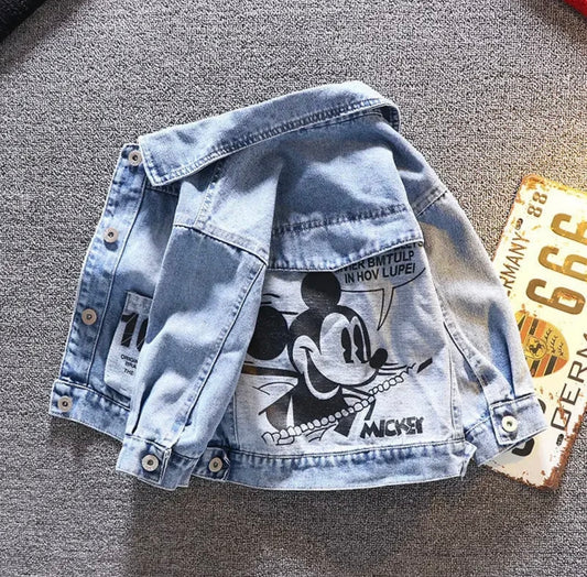 Denim jacket for boys and girls with Mickey Mouse