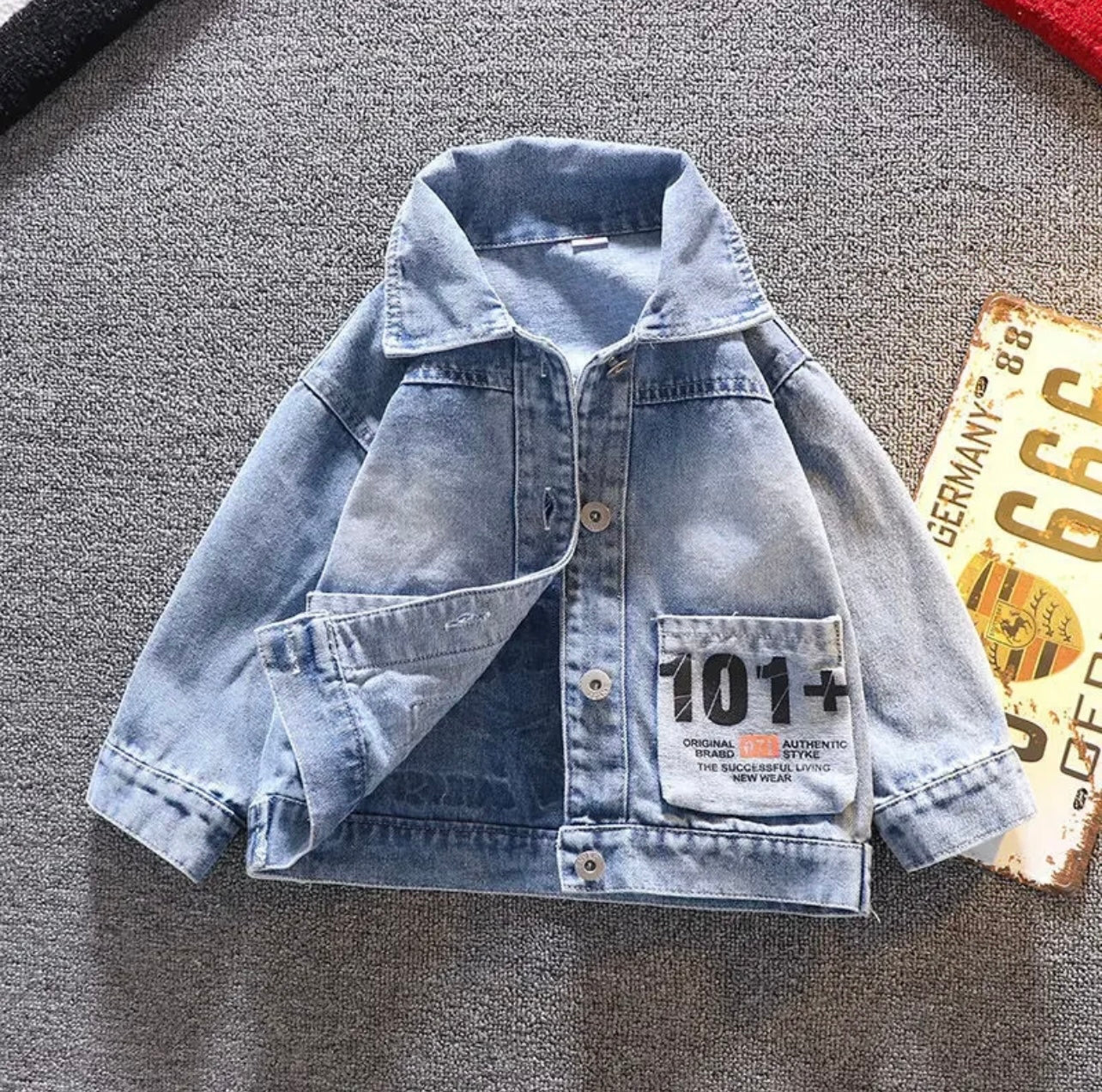 Denim jacket for boys and girls with Mickey Mouse