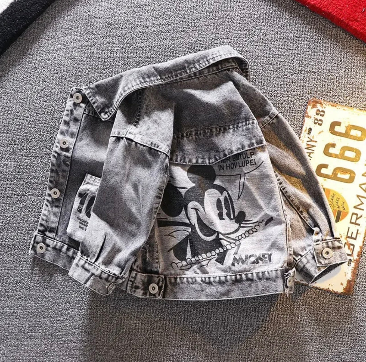 Denim jacket for boys and girls with Mickey Mouse