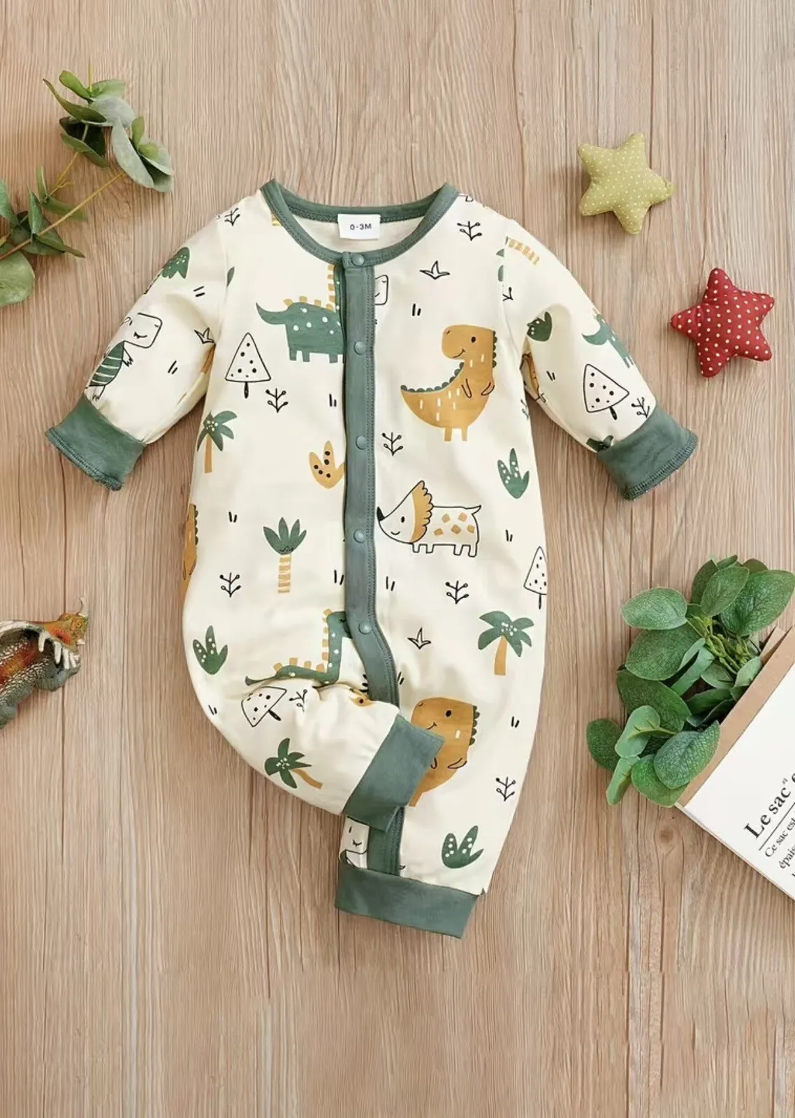 Baby Boys Sleepsuit with Dinosaur 3-6 months