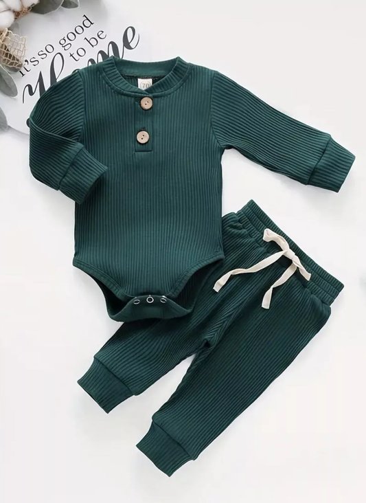 Baby Boys and Girls set 9-12m Dark Green