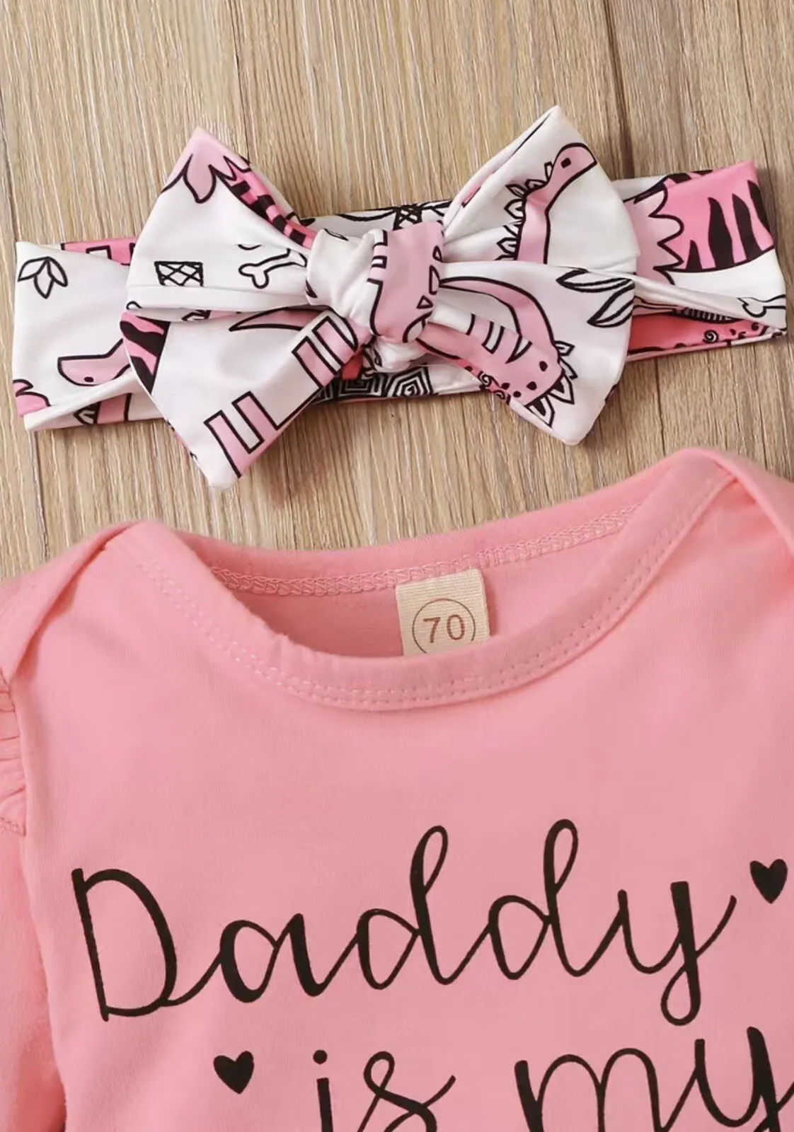 Girl Set "Daddy is my Hero" 3-6 months