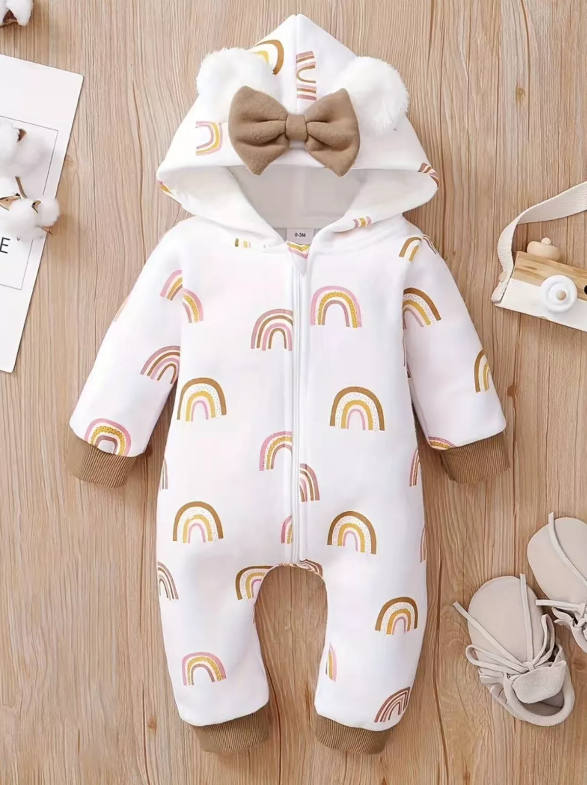 Girl Hooded Jumpsuit  3-6 months